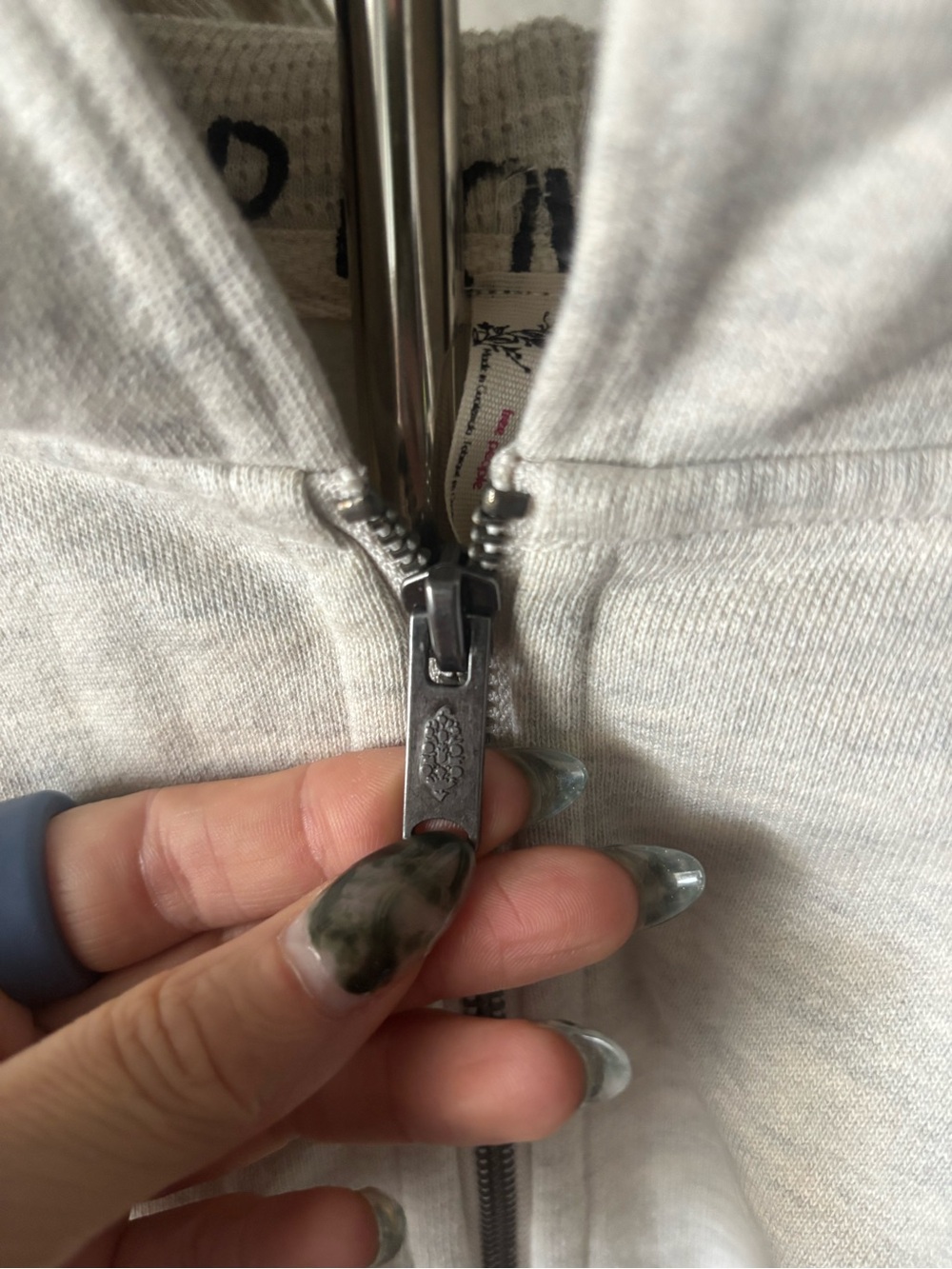 FP Movement For The Win Micro Zip Hoodie Oatmeal Heather Crop Womens M *FLAW - Picture 4 of 7